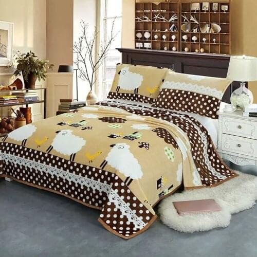Sheep High quality Thicken plush bedspread blanket 200x230cm High Density Super Soft Flannel Blanket for the sofa/Bed/Car