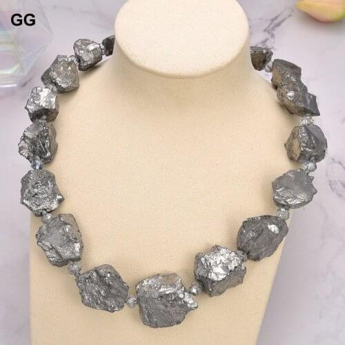 GuaiGuai Jewelry Silver Titanium Rough Crystal Quartz Necklace