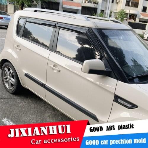 For KIA Soul Plastic Window Visor For KIA Soul 2008-2016 Vent Shades Sun Rain Deflector Guard 4PCS/SET Car Styling