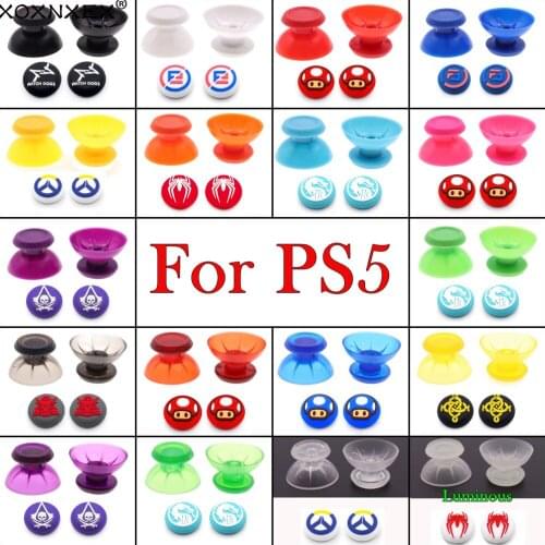 1set 3D analog Mushroom Cap ThumbStick Joystick Cover with Button Cap Protector for Sony PlayStation 5 PS5 Controller