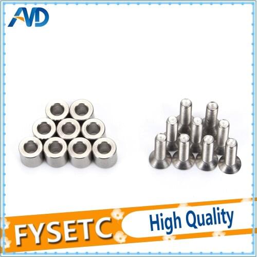 1Set /9pcs 6x6x3mm Aluminum Spacer With 9pcs M3 Screws And Wrench As Gift For Prusa MK3 Heated Bed 6x6x3t Spacer