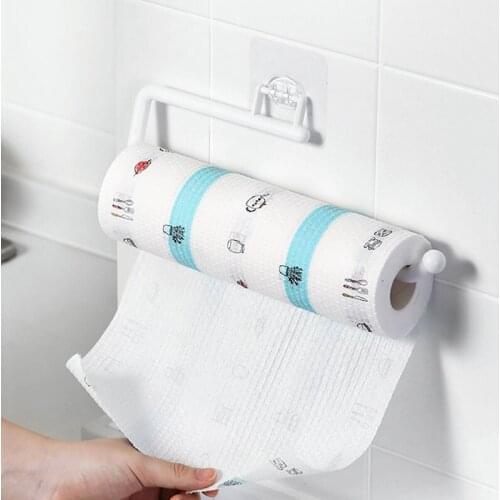 1pcs ABS Kitchen Paper Roll Holder Towel Hanger Rack Bar Cabinet Rag Hanging Holder Bathroom Organizer Shelf SEC88