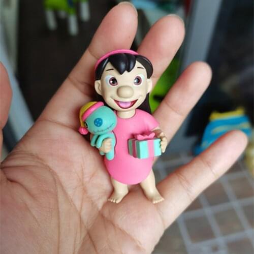 1PCS 8CM Disney stitch girl holding little gold christmas limited pendant Decoration collection