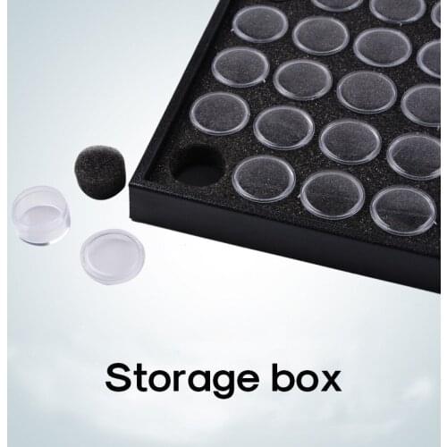 1pc Professional 25 Slots Nail Jewelry Storage Box Nail Art Rhinestone Drill Box Tools Beads Display Plastic And Sponge