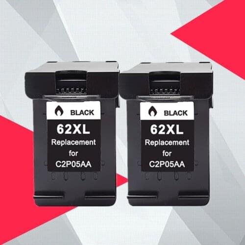 2BK Compatible 62XL Ink Cartridge Replacement for HP 62 XL for HP62 Envy 5640 OfficeJet 200 5540 5740 5542 7640 printers