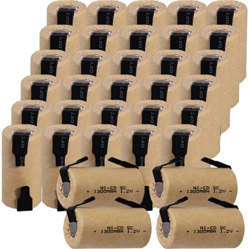 34 pcs SC battery 1300mah 1.2V NICD SUBC batteries 4.25cm*2.2cm fast delivery to RUSSIA US for MAKITA for HITACHI for METABO