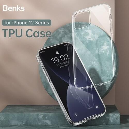 Benks 1.2mm Transparent Soft TPU Protect Case For iPhone 12 mini Pro Max Anti-fall Simple Ultra Thin Dirt-resistant Phone Cover
