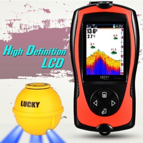45m Depth HD LCD Wireless Sonar Sensor Transducer Fish Finder Fishing Detector