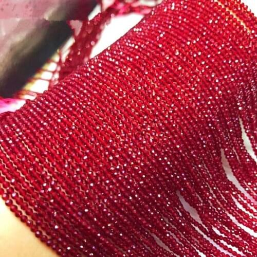 Loose beads dark red spinel round faceted 2/3mm 14" for DIY jewelry making FPPJ wholesale beads nature gem stone