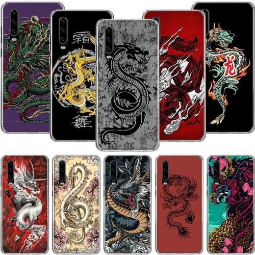 Asian Dragons Animal Tattoo Phone Case For Huawei P30 P40 P20 P10 Mate 20 10 30 Lite Pro P Smart Z Plus Printing Cover Coque She