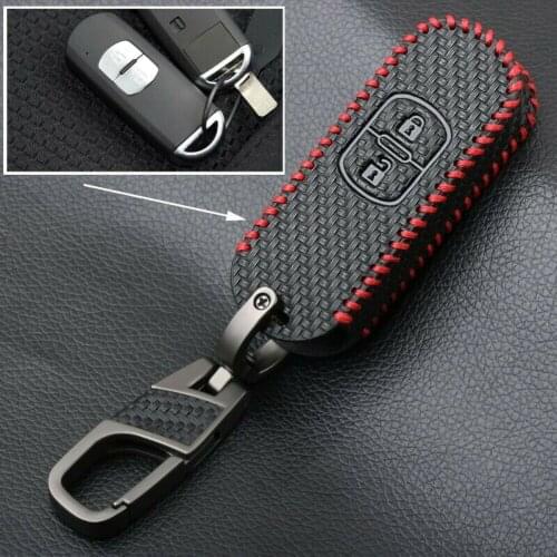 For Mazda 2 3 5 6 CX5 CX7 CX9 GT Black Key Case For Car Auto Interior Accessories Leather Remote Key Case Protective Cover