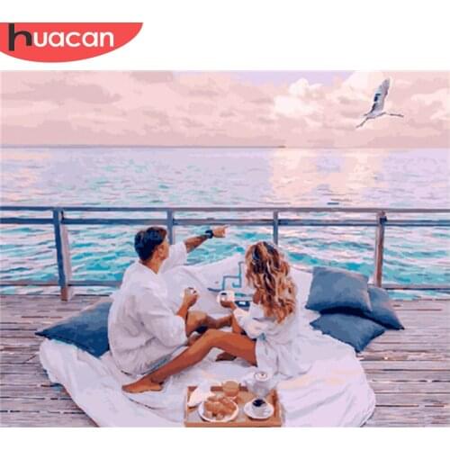 HUACAN Coloring By Number Couples Handpainted Gift Drawing Acrylic Home Decoration Oil Painting By Numbers Figure Wall Art