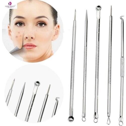 5Pcs/Lot Stainless Beauty Blackhead Comedone Acne Pimple Blemish Extractor Remover Needles Makeup Sets Professional