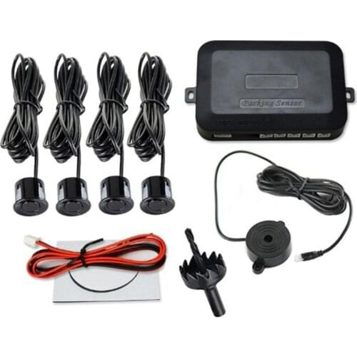 4 Sensors Buzzer 22mm Car Parking Sensor Kit Reverse Backup Radar Sound Alert Indicator Probe System 12V