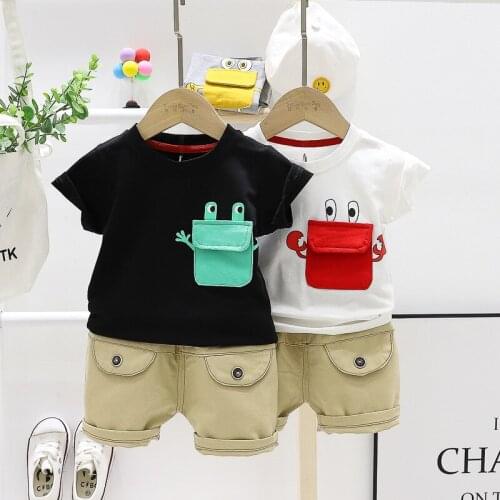 Baby Boy Clothes Sets Summer Casual Cotton Kid O-neck Top + Shorts Kids Tracksuit Toddler Short Sleeve Cartoon Sports Outfits