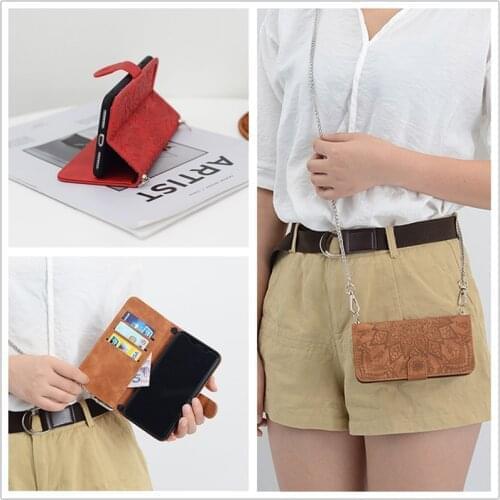 Crossbody Backpack Phone Case For Samsung Galaxy M51/11/31 A51/71/91/81/A50/70/42/52/32/72 5G Wallet Card Flip Long chain Case