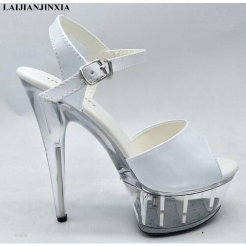 LAIJIANJINXIA New Ladies Shoes Summer Gladiator Sandals Women High Heels Sandals Party Wedding Shoes Women Sandals Big Size 46