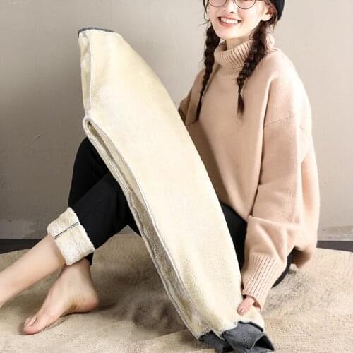 Maternity Women Leggings Winter Ankle Length Elastic Waist Warm Cashmere Pant Pregnant Mom Belly Care Slim Leg Fleece Trousers