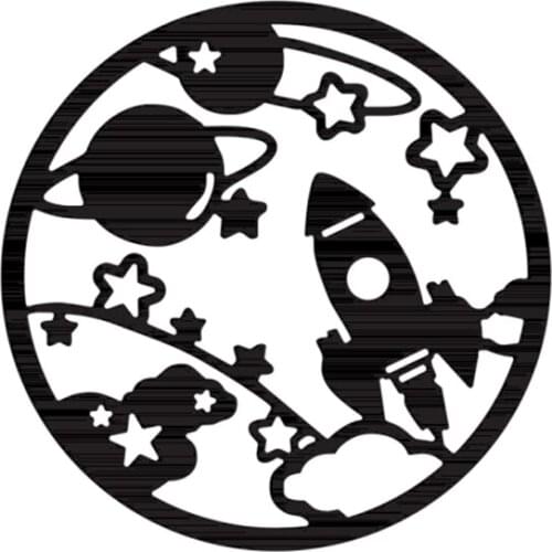 Circle Scene Rocket Stars Planet Metal Cutting Dies Scrapbooking For Card Photo Album Making DIY Crafts Stencil 2021