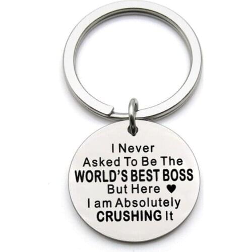 Europe America Fashionable Creative Stainless Steel Keychain l Never Asked to be The Worlds Letter Gift DIY Customizable Wholesa