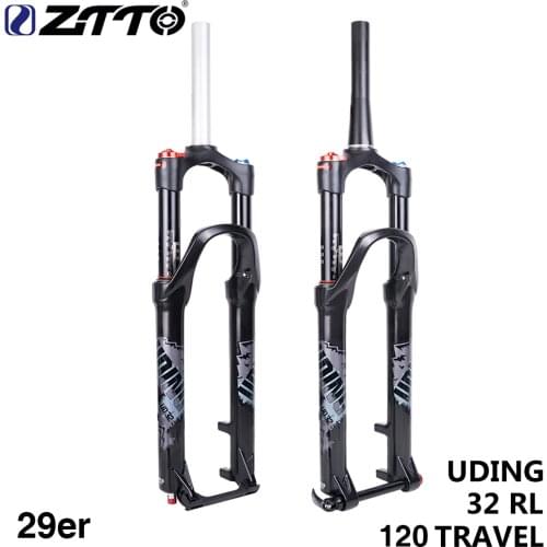 MTB Air Suspension 29er Bike Fork Straight And Tapered Tube 120 Travel Disc Brake Thru Axle 15x100mm And QR 9x100mm 1-1/8 Inch
