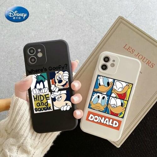 Cartoon cute Mickey Mouse Donald Duck Phone Case For iphone 13pro 13 Pro Max Soft Liquid silicone Cover For iphone 13mini kawayi