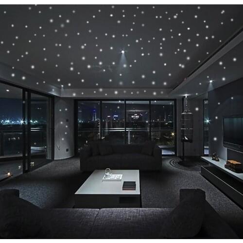 Glow In The Dark Wall Stickers Round Adhesive Stars Dots and Moon for Starry Sky Kids Bedroom Home Decor DIY Luminous Stickers