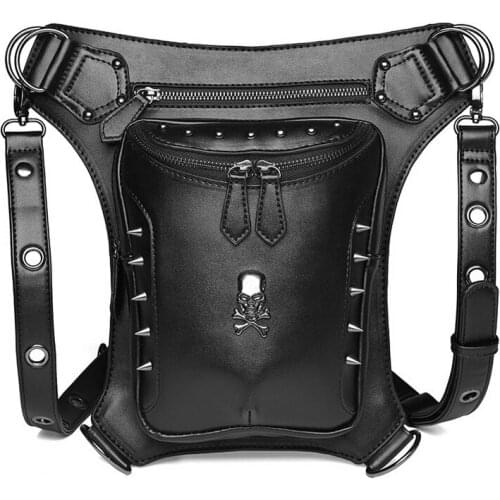 2021 New Waist Bag Women Retro Crossbody Holster Men Outdoor Riding Motorcycle PU Leather Leg Bags Messenger Shoulder Backpacks