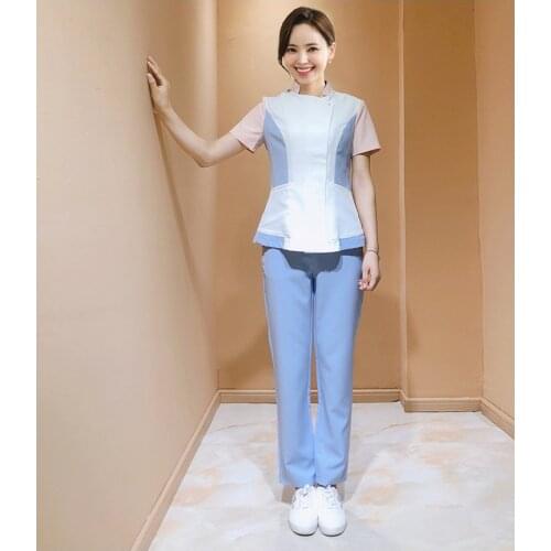 New Style Beauticians Work Clothes Womens Health Center Short Sleeve Uniform Set