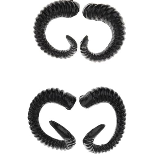 Plastic Sheep Ram Horns Headband Goth Halloween Cosplay Costume - Black
