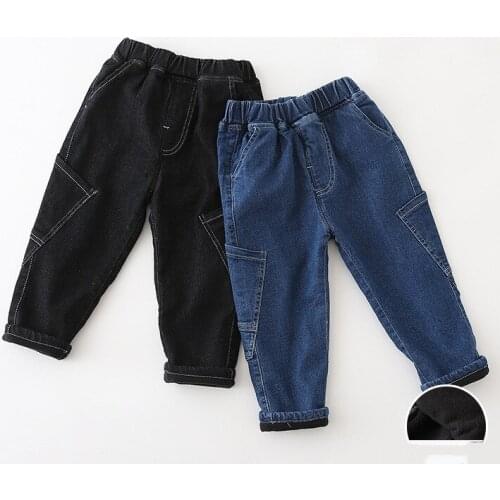Thick Girls Jeans Baby Kids Jeans for Children Boys Girls Leggings Kids Thick Fleece Pants Toddler Pants Girls Pants Winter 2-8Y