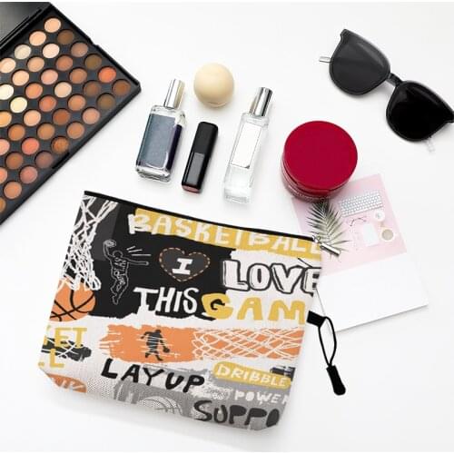 Casual Sport Theme Skiing Painting Makeup Bag Travel Cosmetic Bag Toiletries Storage Bag Cosmetics Storage Travel Kit