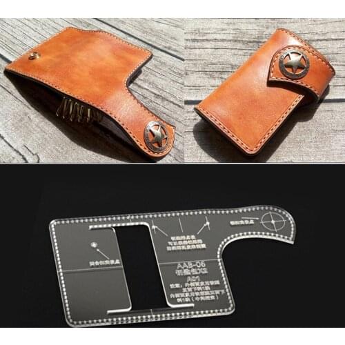 Retro Key Case Acrylic Stencil Key Bag Leather Pattern Template For Key Bag Making