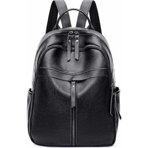 100% Natural Genuine Leather Womens Backpacks High Quality Soft Cowhide Women Backpack Fashion Large Capacity Ladies Travel bag