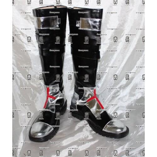 Trinity Blood Abel Nightroad Black Halloween Long Cosplay Shoes Boots C006