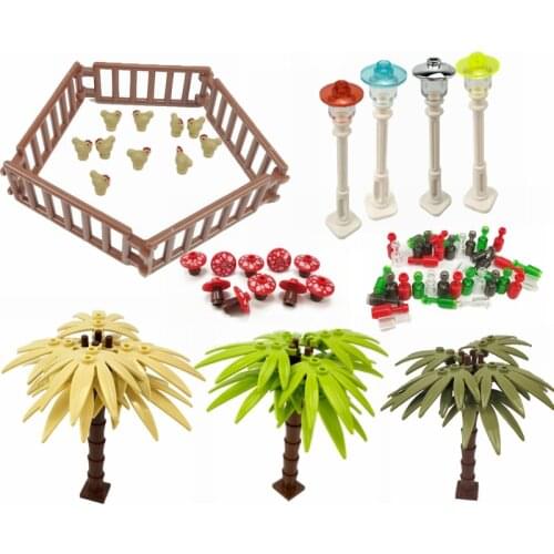 City MOC Series Toys For Kids Accessories Parts Trees Fences Animals Chicken Bottles Creactor Citys Compatible Building Blocks