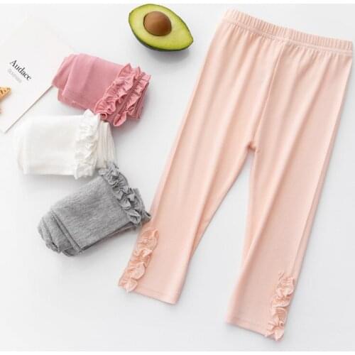 Girl Pants Soft Elastic Modal Kids Leggings Solid Color Girls Skinny Pants Trousers Thin 2-9Y Children Trousers