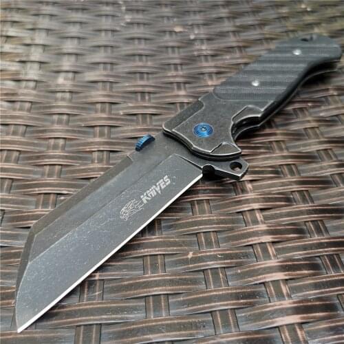 Folding Knife 7Cr13 Blade G10 Handle Tactical Knife Pocket Tool Hunting Knife Knives for Outdoor Survival, Camping and EDC