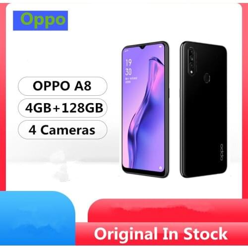 DHL Fast Delivery Oppo A8 4G LTE Cell Phone Helio P35 Android 9.0 6.5" IPS 1600X720 6GB RAM 128GB ROM 4 Cameras Fingerprint