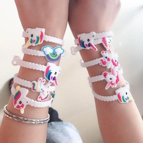 Unicorn Party Rubber Bracelet Headband Baby Shower Balloon Birthday Party Decorations Kids Wedding Festive Event Party Supplies