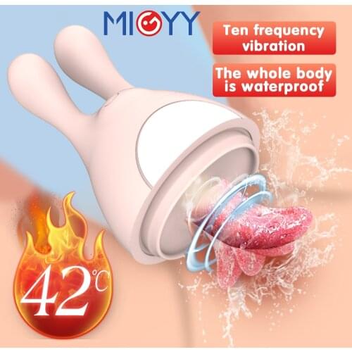 Tongue Licking Vibrator Smart Heating Blowjob Breast Clitoris Stimulator Cunnilingus Vibrating Egg Rabbit Masturbation Massager