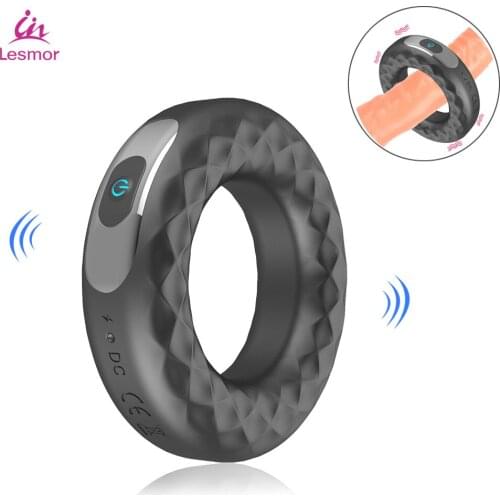 Vibrating Penis Ring Cock Ring Delay Ejaculation Vibrator Sex Toys for Men Adult Erection USB Lock Ring Male Masturbator