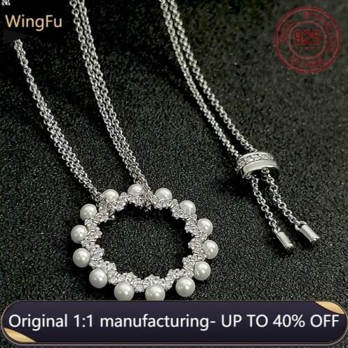 S925 Sterling Silver Women Necklace Zircon Sunflower Hollow Pearl Pendant High Quality Luxury Brand Jewelry Monaco Necklace