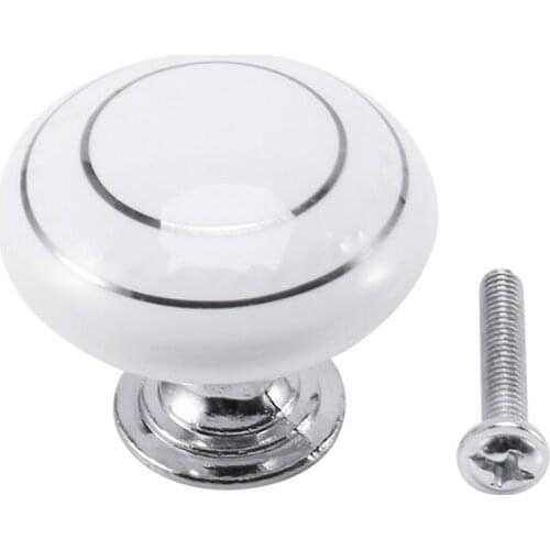 1 X Ceramic Door/Wardrobe/Cabinet/Cupboard Knob Handle Drawer White