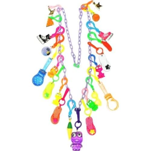 1 Pc Plastic Charms Z Necklace 21 Charm 80cm VINTAGE Girl Women Retro Fashion Jewellery Chain Chip Party Favor Gift Novelty