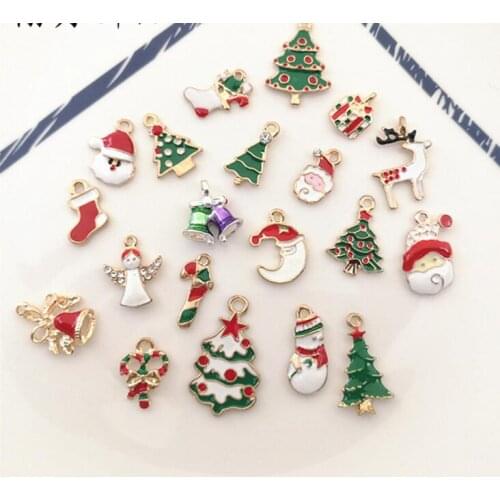 10 Pieces Dropship Christmas Tree Decor Alloy Pendant Xmas Party Decor Snow Bell Elk Pendants Christmas Decoration for Home