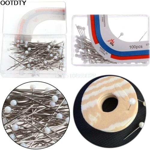 100pcs Round Head Dressmaking Wedding Faux Pearl Sewing Pins Decorating Craft