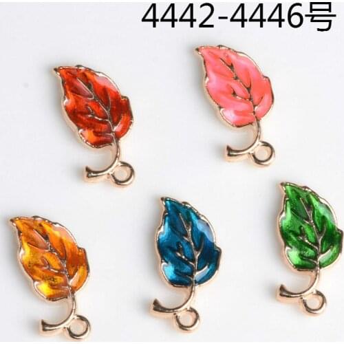 20pcs cute colorful leaf enamel Charms For earring drop oil drop plant leaves tag for bracelet Jewelry DIY Accessories Pendant