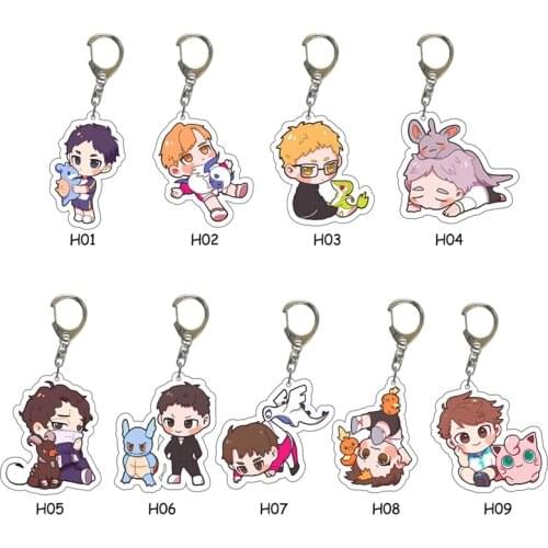 2021 Haikyuu! Anime Volleyball Boy Anime Acrylic Rubber Keychain Cute Cartoon Funny Key Ring Pendant Straps Rare Cosplay Gift