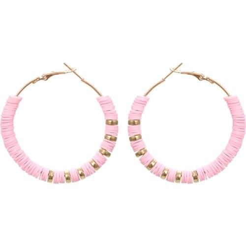 2021 New Bohemian Casual Fashion Soft Pottery Earrings Retro Resin Stitching Earrings Earrings Female Party Gift